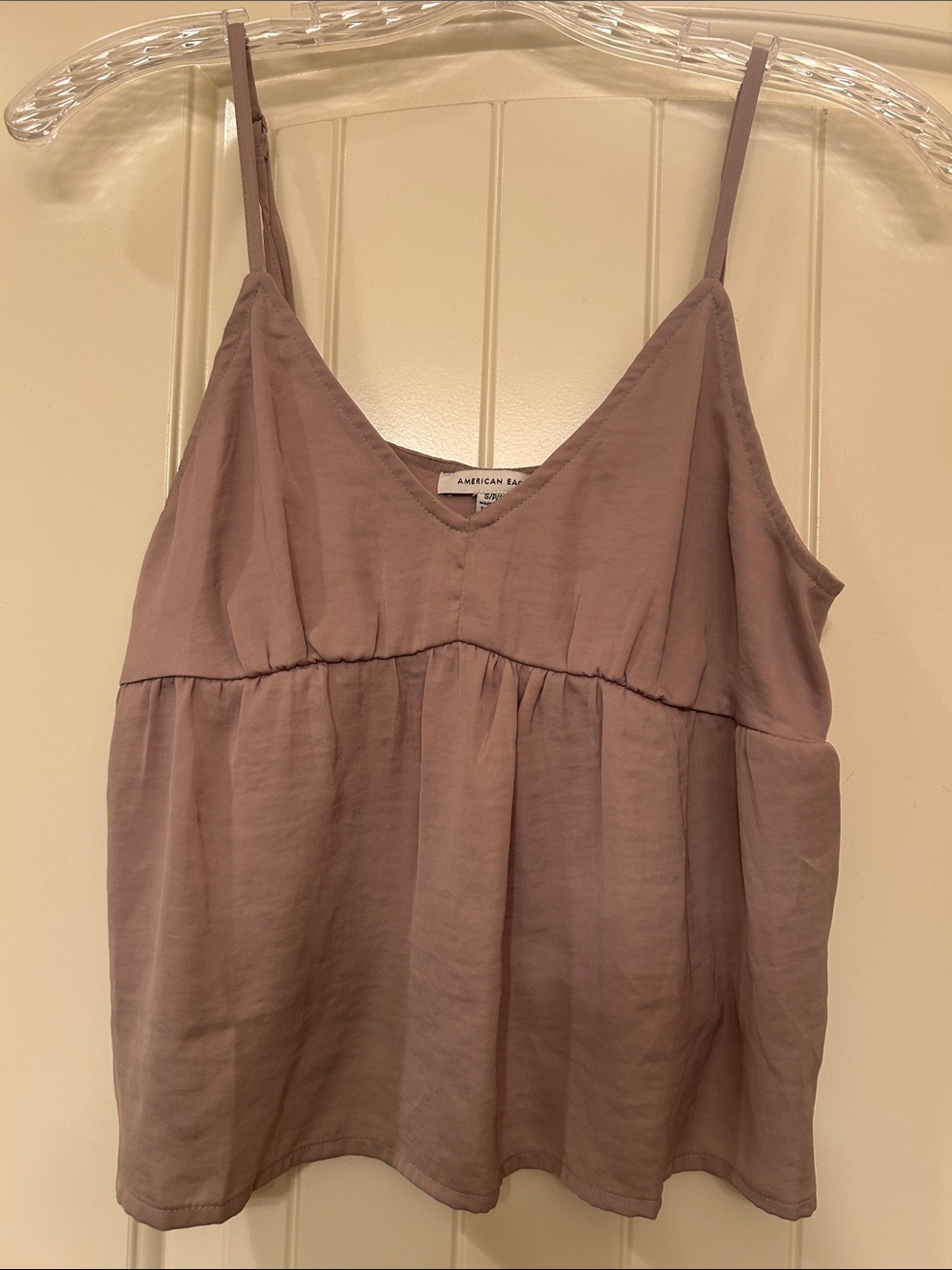 American Eagle Outfitters Dusty Mauve V-Neck Peplum Cami